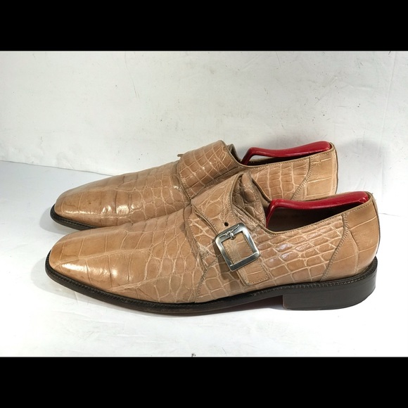 BELVEDERE GENUINE BIG BLOCK CROC BUCKLED LOAFERS